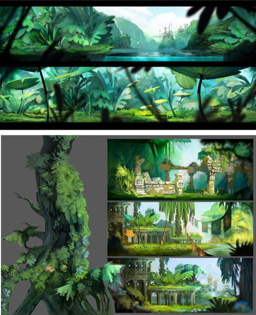 animationtidbits: Rayman Origins - Backgrounds