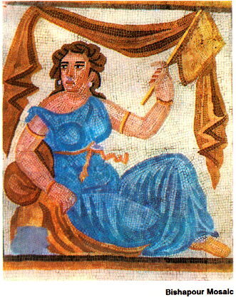 farsizaban:Sassanid era Mosaic found in Bishapour, Iran depicting a nobel Persian women