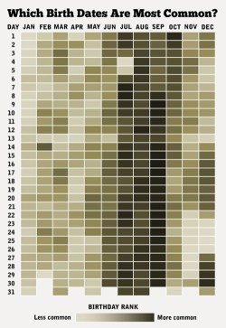 thedailywhat:  Infographic of the Day: No surprises here — a February 29 birthday is hard to come by, while the summer months trend reflects the traditional spike in holiday hookups. [explore]