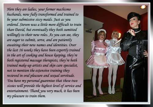sissydonna:  anothersissycuck:  Former husbands.  Where Boys Will Be Girls 