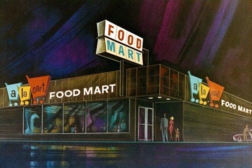 A La Cart Food Martc.1960-65 store front concept illustrations