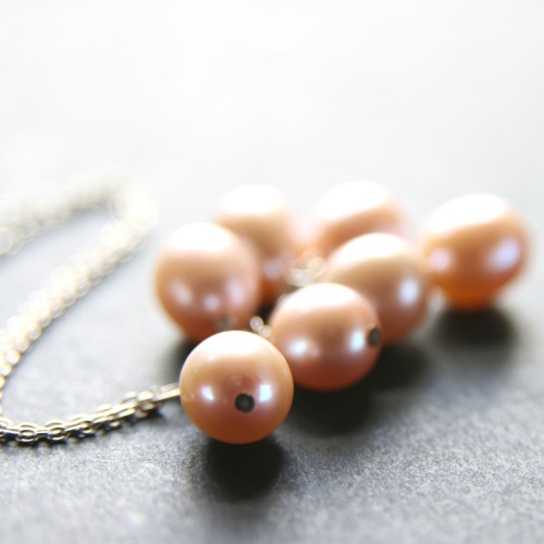 rose pearl sterling silver necklace