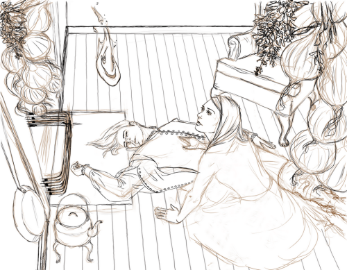 sarasilkwood:These are part of a personal piece I am working on for Howl’s Moving Castle (a bo