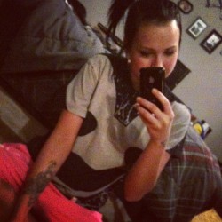onesickkitty:  Bed time swag. :P (Taken with