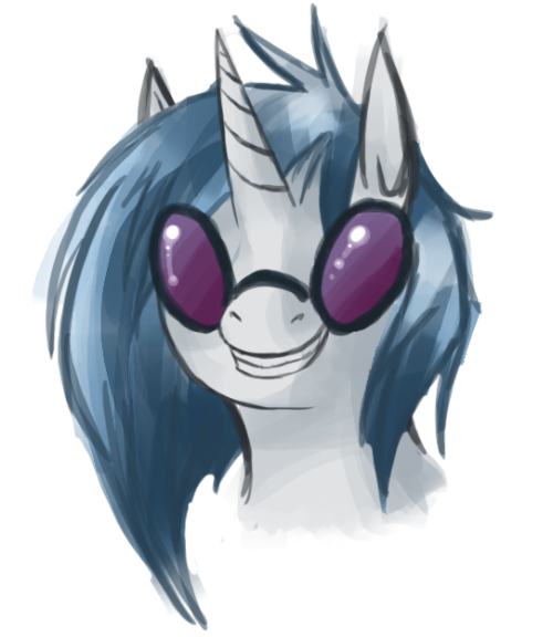 hipster-hooves:  Just a sketch to remind you I’m not dead! Vinyl has one of my favorite designs~ 