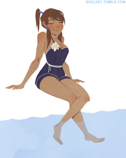 quillery:  I was browsing the Legend of Korra tag, saw this, and had to draw it! Such a cute swimsuit *3* 