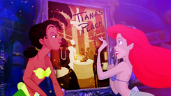 petitetiaras:  The Disney princesses hang out in Ariel’s grotto. 