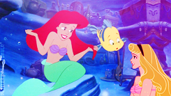 petitetiaras:  The Disney princesses hang out in Ariel’s grotto. 