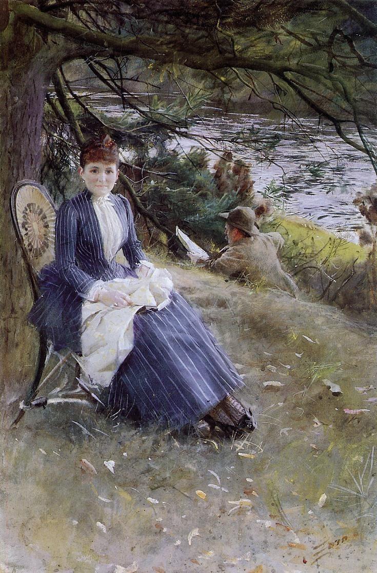 oilpaintinggallery:  Mrs Symons in Scotland Artist: Anders Zorn  Miss Symons, che