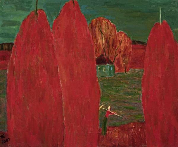 poboh:  Red stacks, 2007, Savelyev Ilya Moiseevich. Russian born in 1953.  (quando