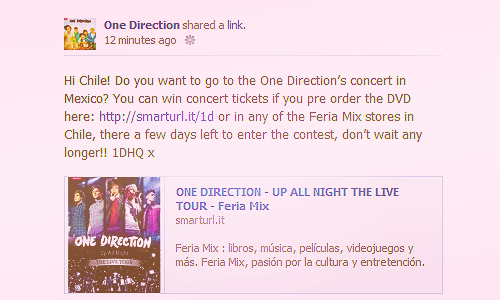 1dchileanarmy:Hey chile! Te gustaria ir al Concierto de One Direction en Mexico? puedes ganar tickes