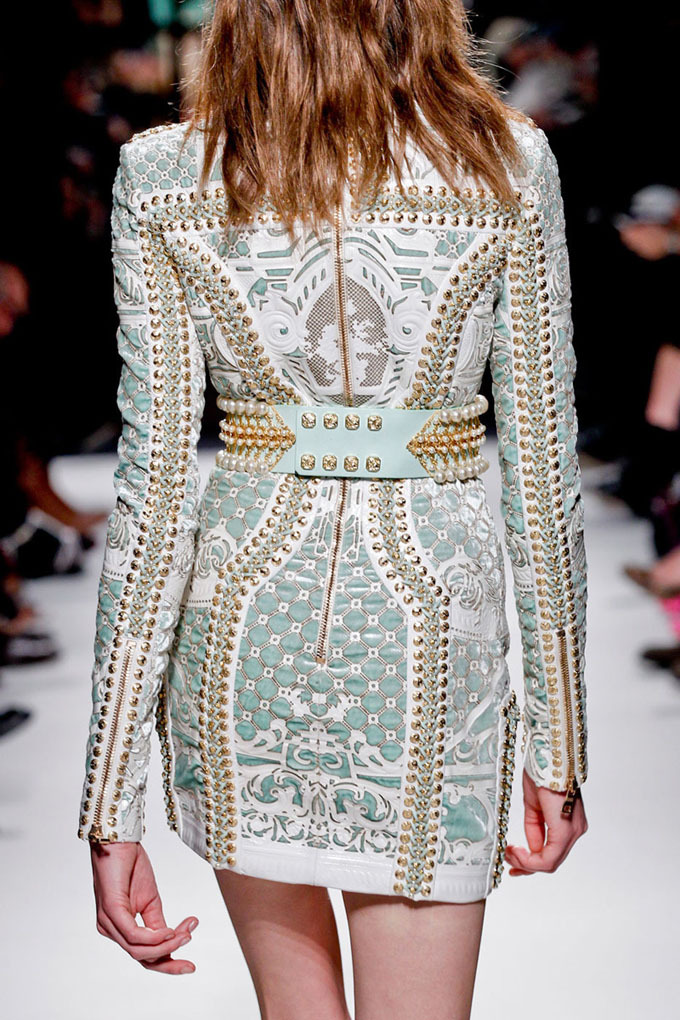 fashion-and-trash:  Detail at Balmain fw12 