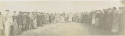 themilesiwandered:  People gathering around a balloon basket after landing, 1909