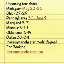 Tour dates, upcoming  (Taken with instagram)