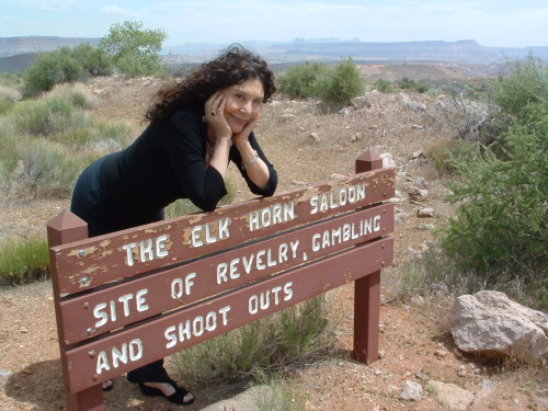 A few more photos of Karen at The Wells Fargo Silver Reef Museum in Leeds, Utah.