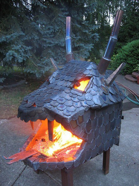 Outdoor Dragon Fire Pit - Very Different But Creative