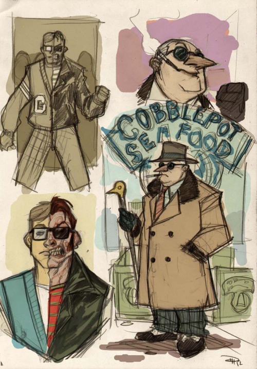 brain-food:  Denis Medri returns to take a look at the rogues of Gotham and more of Batman’s supporting. Catwoman, Joker, Poison Ivy and Bane join Batgirl, James Gordon and Alfred in round out this amazing collection of Rockabilly gothamites. It’s