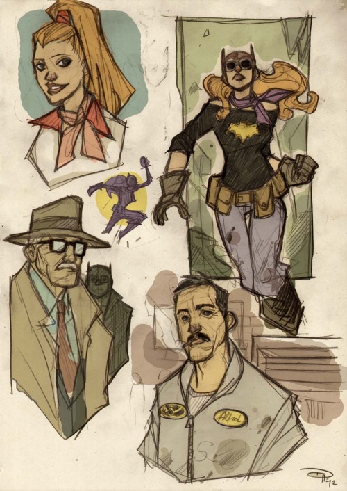 brain-food:  Denis Medri returns to take a look at the rogues of Gotham and more of Batman’s supporting. Catwoman, Joker, Poison Ivy and Bane join Batgirl, James Gordon and Alfred in round out this amazing collection of Rockabilly gothamites. It’s