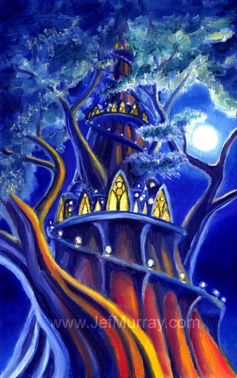 olorispublishing:“Lothlórien” by Jef MurrayArtist Commentary: ‘Lothlórien was the “City in the Trees