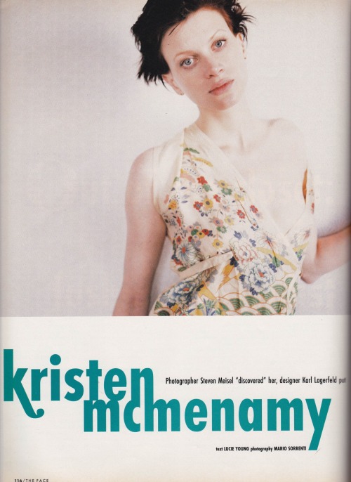 Kristen Mcmenamy by Mario Sorrenti, August 1993