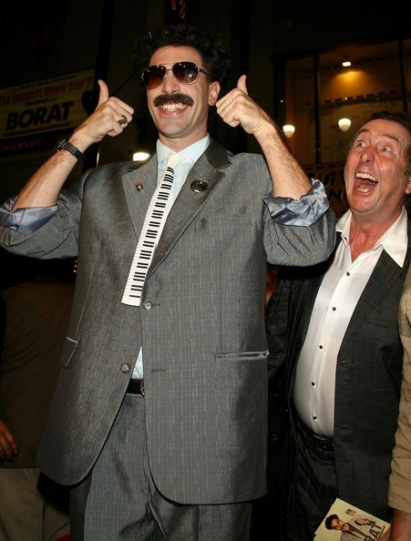 bellagschang:Two of my favorite people in one photo. Apparently Eric Idle loved ‘Borat’. You can’t g