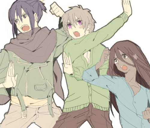 ifindmyselfdrawntoyou:   いぬべ  Shion is making the duck pose from Tsuritama guys
