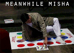allthesupernaturalgifs:   SPNG Tags: Misha Collins / twister / meanwhile misha /  Looking for a particular Supernatural reaction gif? This blog organizes them so you don’t have to spend hours hunting them down.   Shit man u didn&rsquo;t invite meh