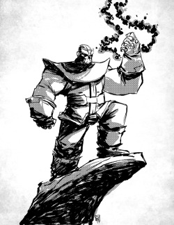 midtowncomics:  Thanos sketch by Skottie Young. February, 2011. 