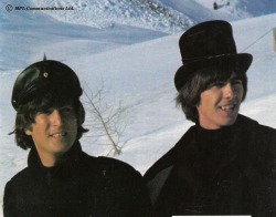 thateventuality:  Scan - John and George during the filming of “Help!” in Obertauern, Austria, 1965 