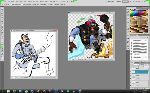 Working on the second part of the two-part TF2 spray for my pocket demo and myself.