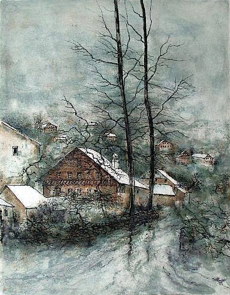 Bernard Gantner（French, b.1928）
Village de montagne
Lithograph