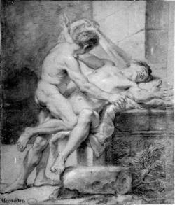 Ville-Rose:  Ubeleski Alexandre - Two Male Nudes. Ecole Des Beaux Arts 