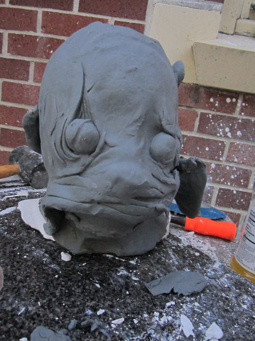 artisticallyinsaneblog:  askdanielfrommayfair:  [[ Here is the progression of work on the Flappy/Grunt Cosplay! I’m going to tinker with the mask a bit more and see if I can’t get the red in the mouth into a deeper color, as well as add the eye holes,