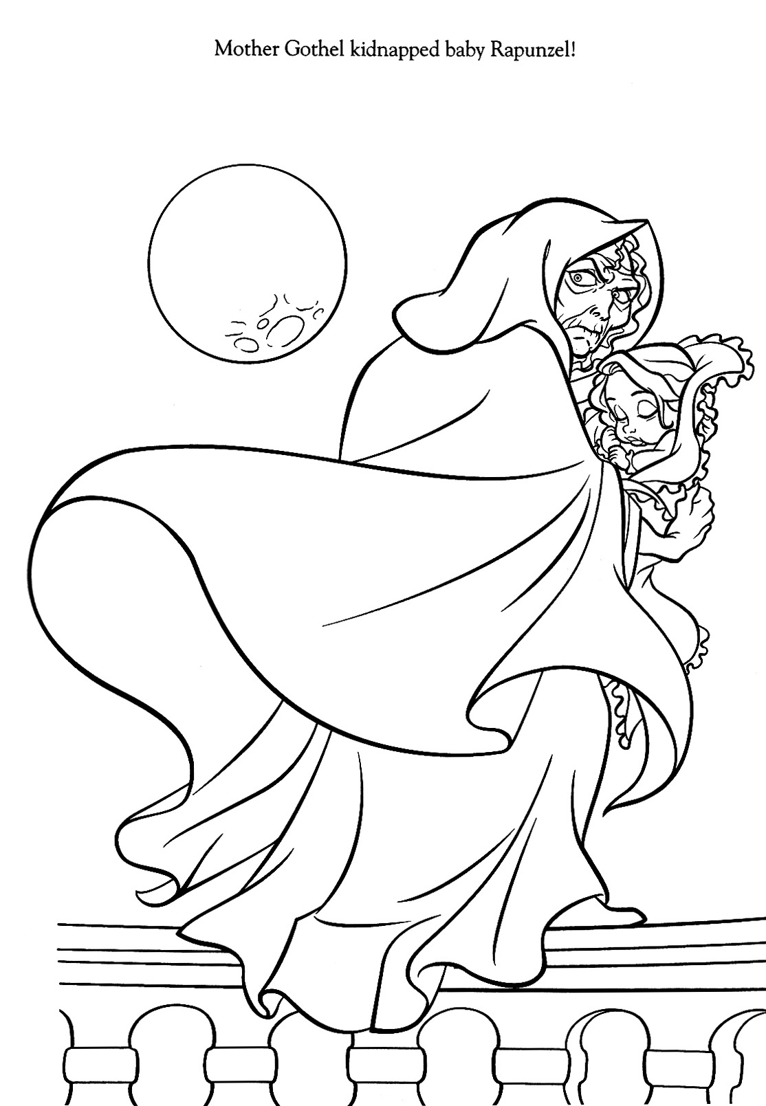 rapunzel baby coloring pages