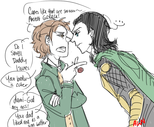 devilcest: i dont know why i drew this i still havent seen thor or the avengers i dont have the righ