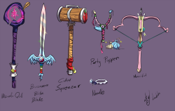 atryl:  Mane Six Weapons - full view here: