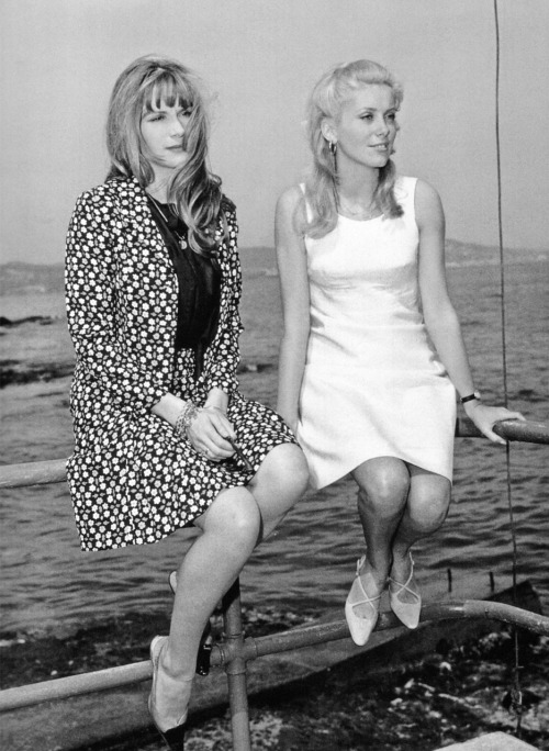 strangewood:  Françoise Dorléac and Catherine Deneuve at the 1965 Cannes Film Festival.