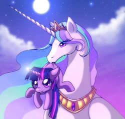 buckyeahpony:  Celestia with filly Twi 