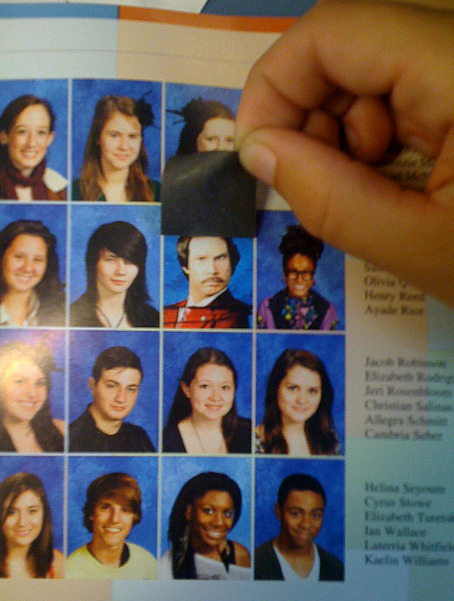 ectobbiologist:  dontblowmyhorn:  perilously:  so in our school yearbook theres a pic of this kid and then will ferrell is underneath him and its in every single one of the yearbooks  what WHY  the story behind this is that that kid was wearing a will