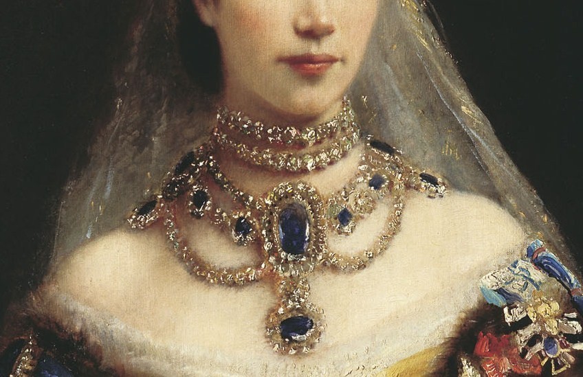 Konstantin Makovsky, Portrait of Maria Fyodorovna detail, ca. 1870-1900