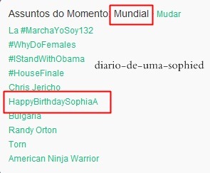 diario-de-uma-sophied-blog:  Tá nos mundiais!!!! E ainda nem é dia 22… ORGULHO. HappyBirthdaySophiaA