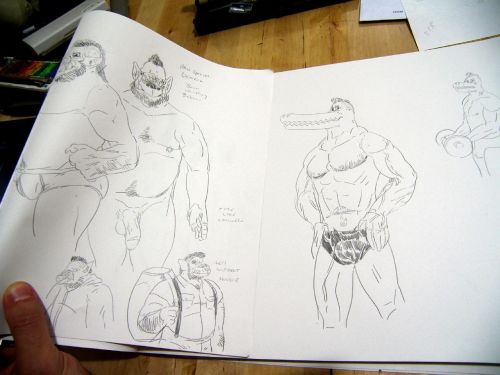 Designing some hunky wrestlers for Junqueland issue #3&hellip;