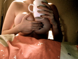 youneak:  Topless Tuesday ft. my 5th cup of coffee in the past 3 hours. 