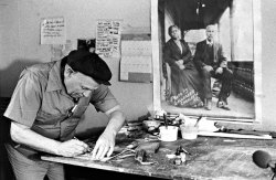 Frank Stewart, Romare Bearden in his Long Island City Studio with a photograph of his paternal great-grandparents, c. 1980 Copyright © 2012 National Gallery of Art, Washington, D.C. 