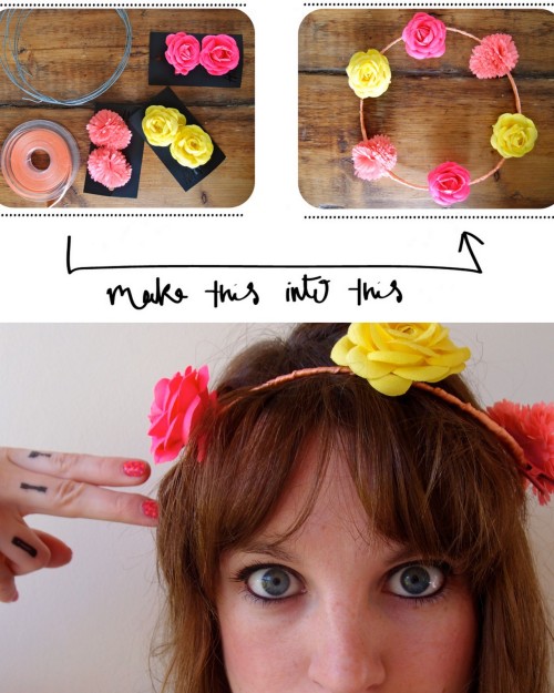 DIY Easy Floral Headband Tutorial or My Title: Flower Power Headband. I love how Clones &ldquo;N&rdq