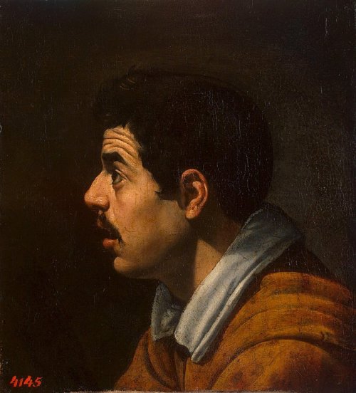spanishbaroqueart:  Diego Velázquez Head of a Young Man in Profile (c. 1618) Hermitage Museum, St. Petersburg 