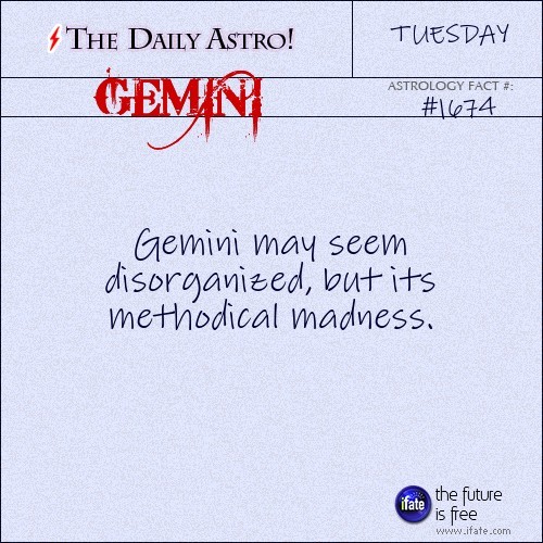 dailyastro: Gemini 1674: Visit The Daily Astro for more Gemini facts. Click here for a free tarot reading :) 