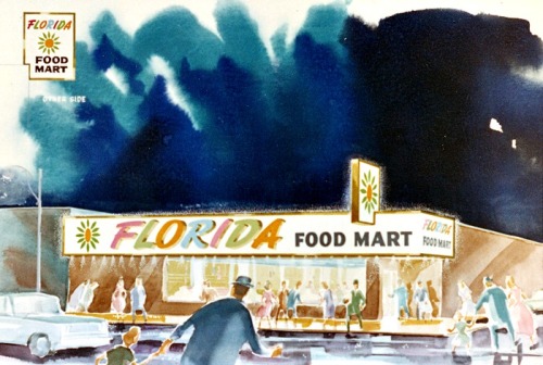 Florida Food Mart c.1960-65 store front concept illustrations