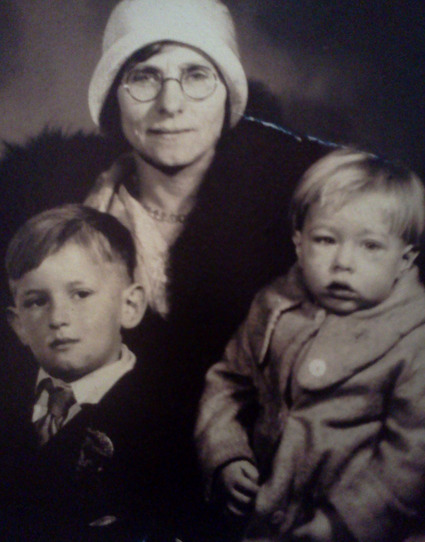 Baby Andrew Warhola with his mother and brother; Warhol as a student at Carnegie Tech in Pittsburgh.