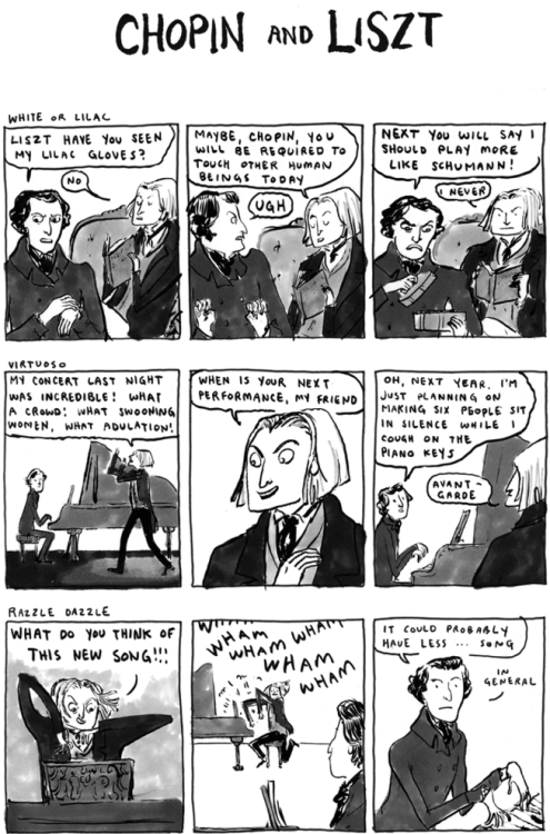 danse-macabre:Kate Beaton’s comics are always a winner, god I love her Chopin & Liszt minis. 